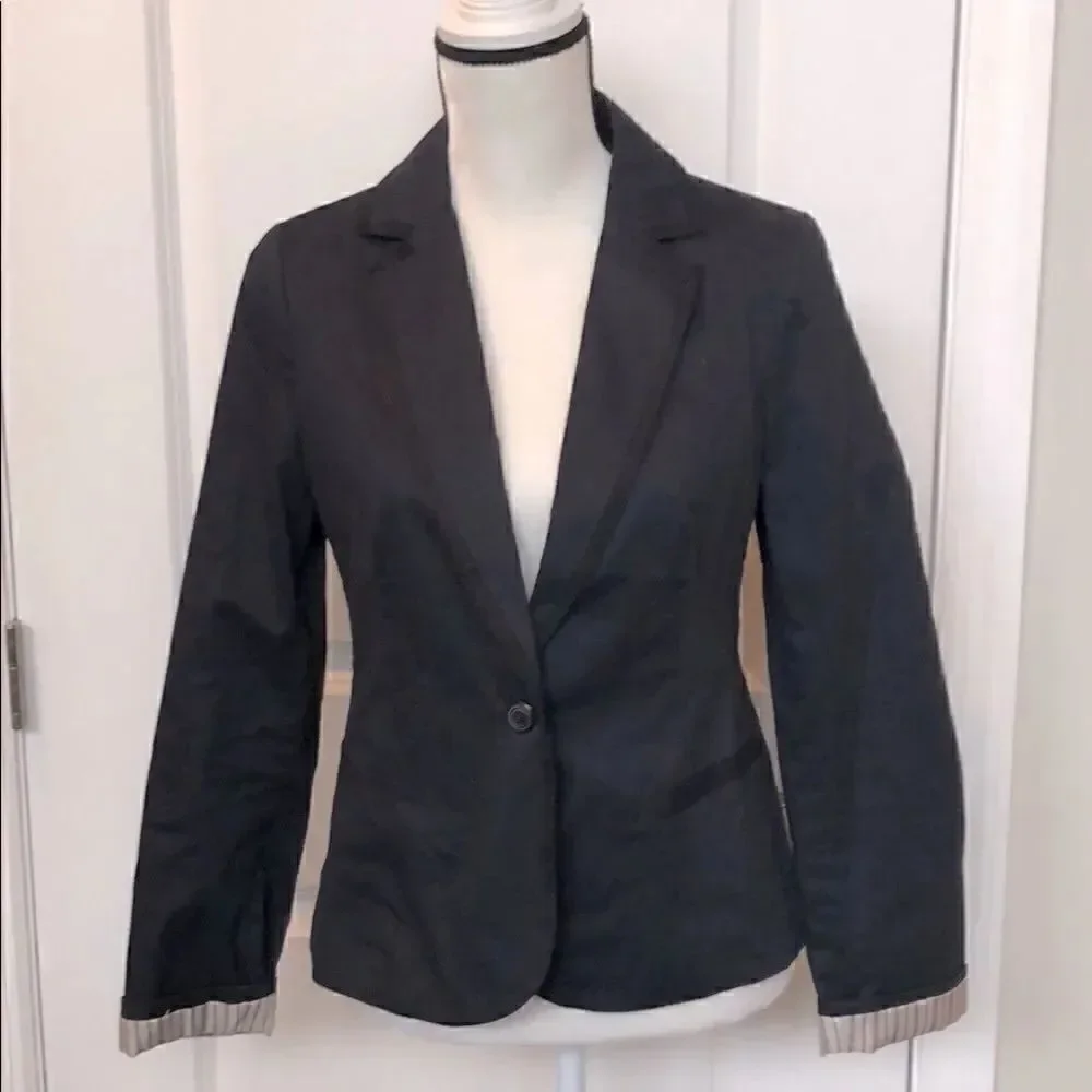American Eagle navy blazer with black trim size M